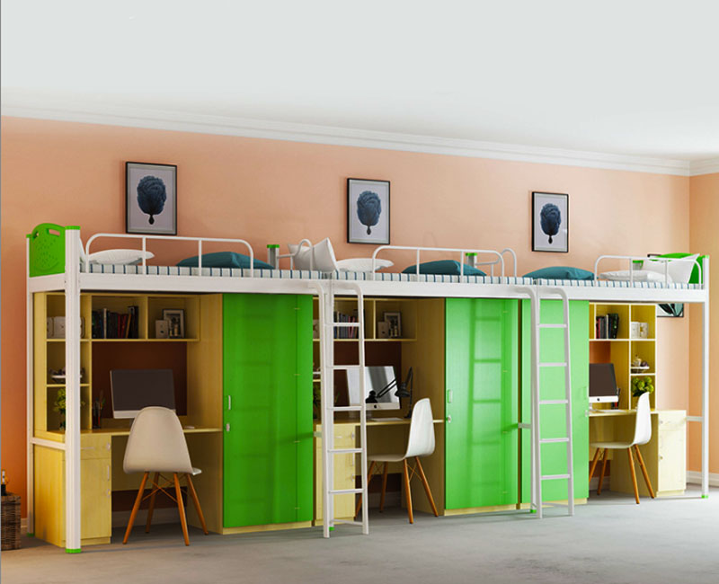 三人连排宿舍铁床